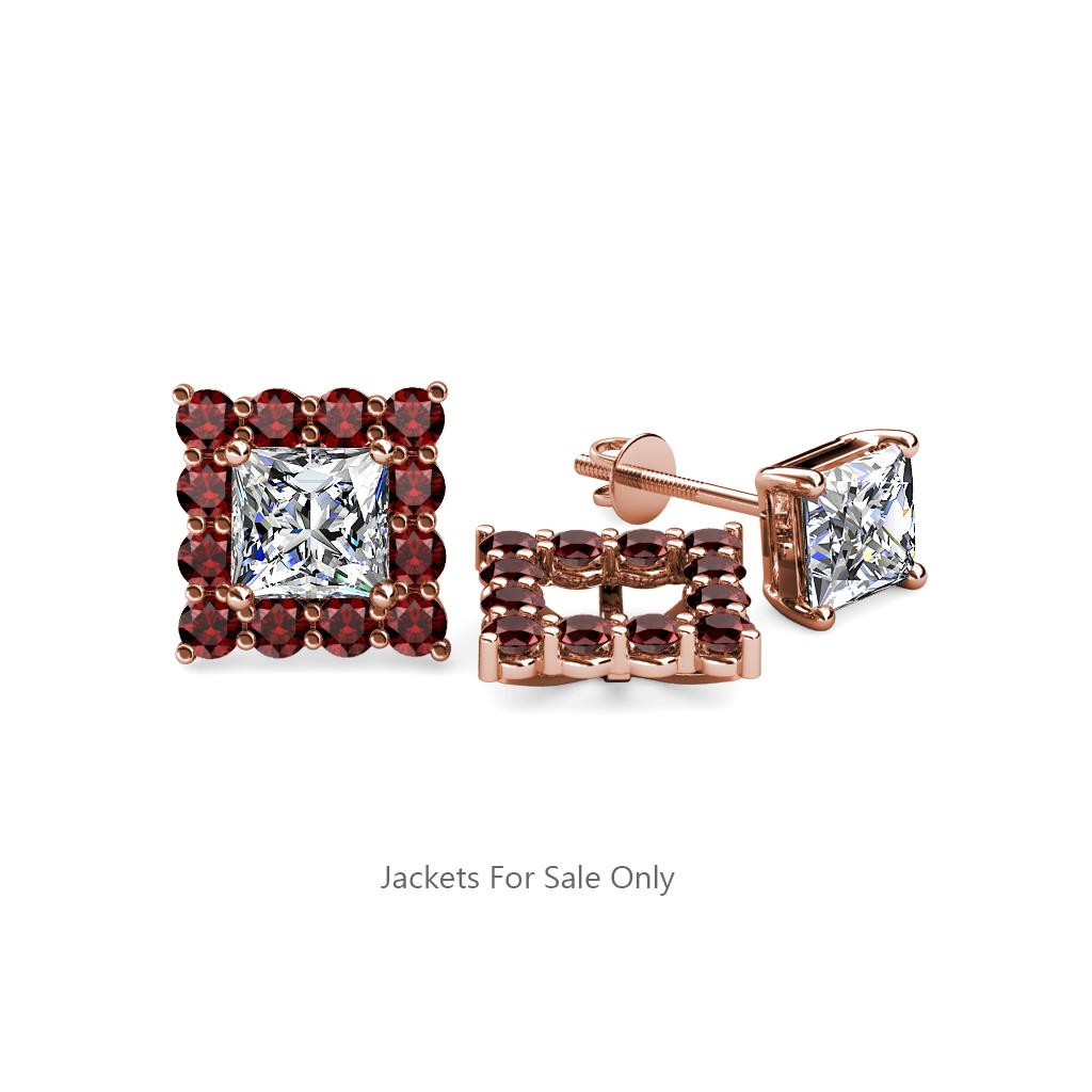 Serena Red Garnet Jacket Earrings 