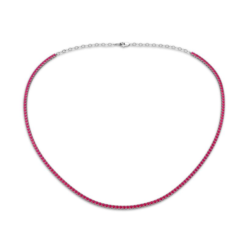 Gracelyn 1.70 mm Round Ruby Adjustable Tennis Necklace 