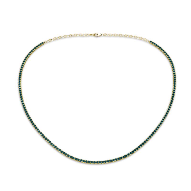 Gracelyn 1.70 mm Round Blue Diamond Adjustable Tennis Necklace 