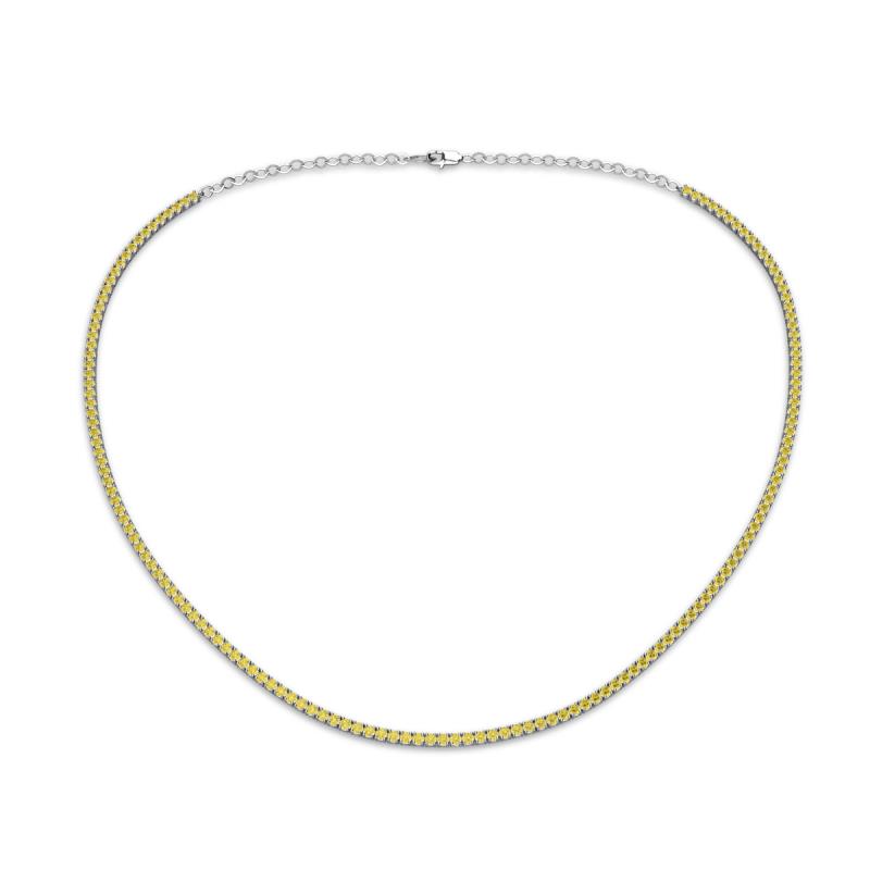 Gracelyn 1.70 mm Round Yellow Sapphire Adjustable Tennis Necklace 