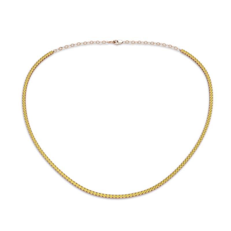 Gracelyn 1.70 mm Round Yellow Sapphire Adjustable Tennis Necklace 