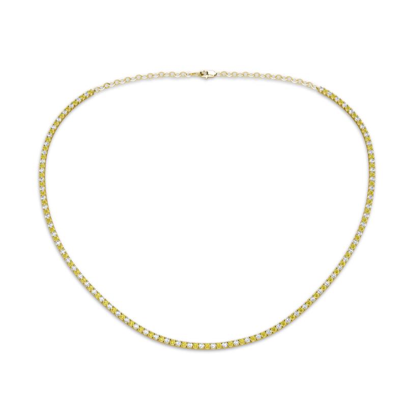 Gracelyn 1.70 mm Round Lab Grown Diamond and Yellow Diamond Adjustable Tennis Necklace 