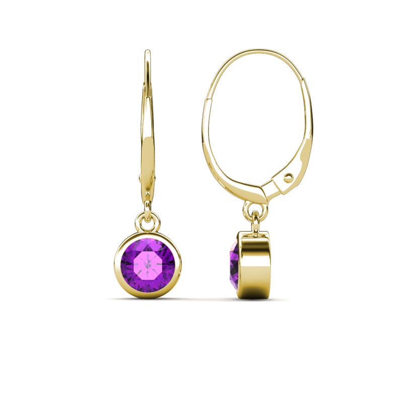 Cara Amethyst (5mm) Solitaire Dangling Earrings 