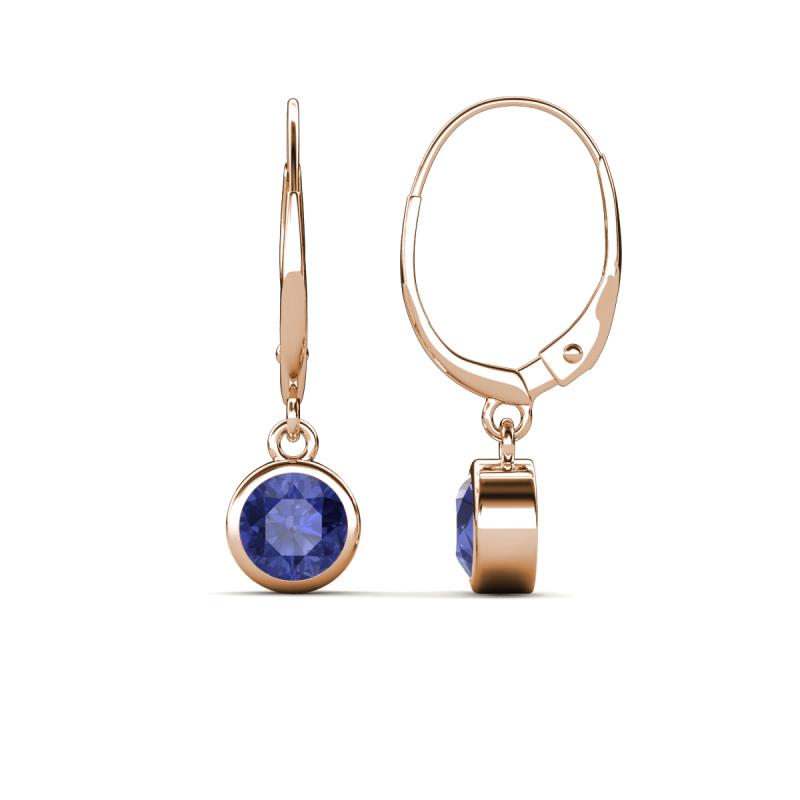 Cara Iolite (5mm) Solitaire Dangling Earrings 