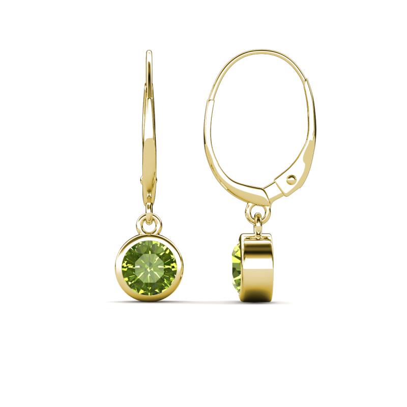 Cara Peridot (5mm) Solitaire Dangling Earrings 
