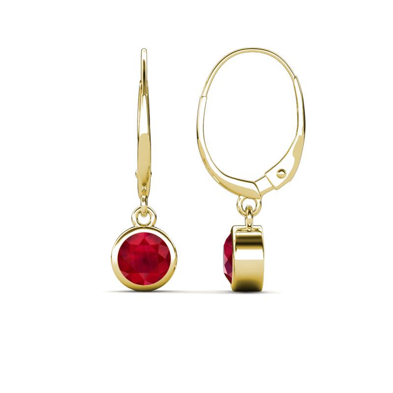 Cara Ruby (5mm) Solitaire Dangling Earrings 