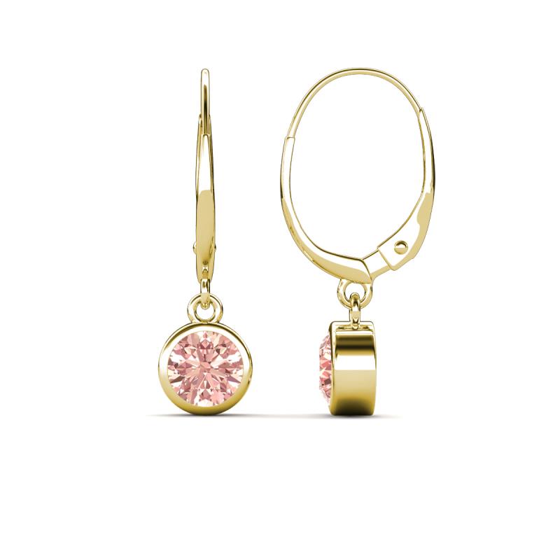 Cara Morganite (5mm) Solitaire Dangling Earrings 