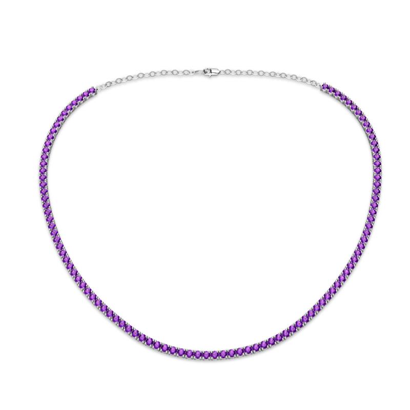 Gracelyn 2.20 mm Round Amethyst Adjustable Tennis Necklace 