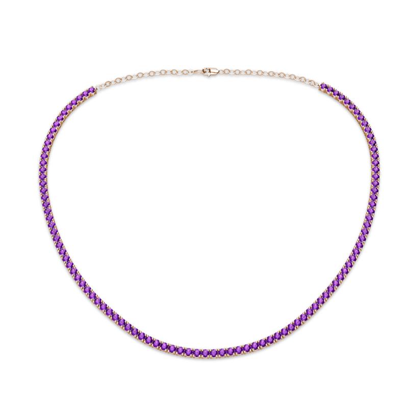 Gracelyn 2.20 mm Round Amethyst Adjustable Tennis Necklace 
