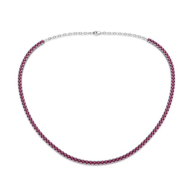 Gracelyn 2.20 mm Round Rhodolite Garnet Adjustable Tennis Necklace 
