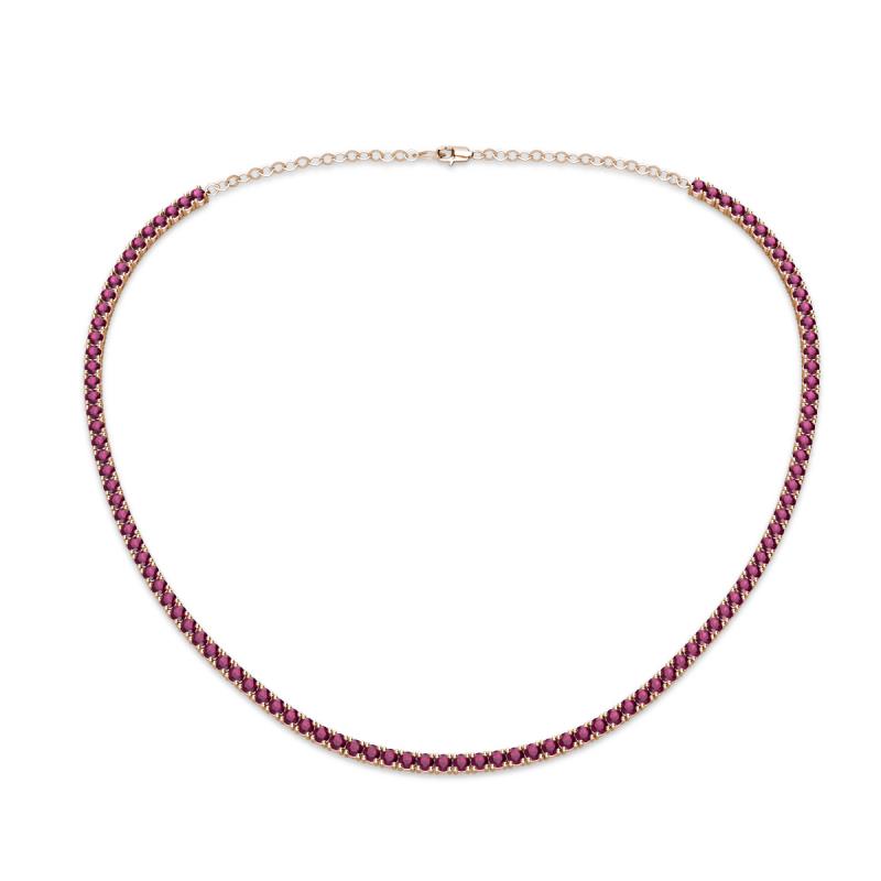 Gracelyn 2.20 mm Round Rhodolite Garnet Adjustable Tennis Necklace 