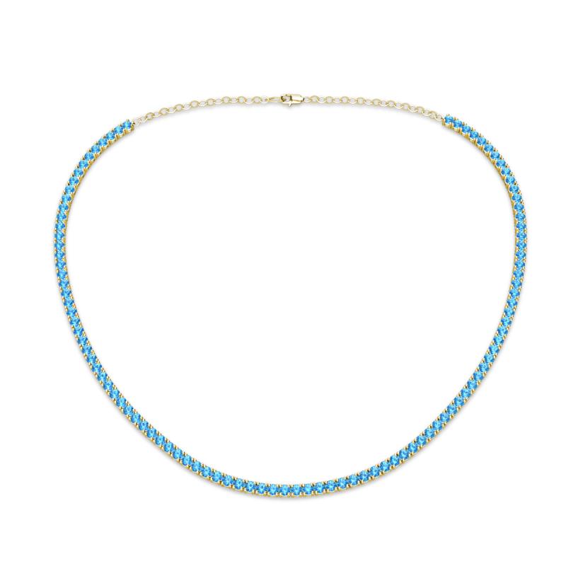 Gracelyn 2.20 mm Round Blue Topaz Adjustable Tennis Necklace 