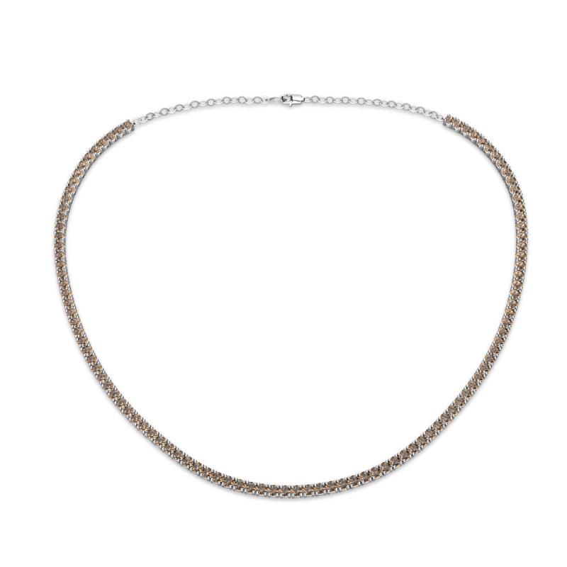 Gracelyn 2.20 mm Round Smoky Quartz Adjustable Tennis Necklace 