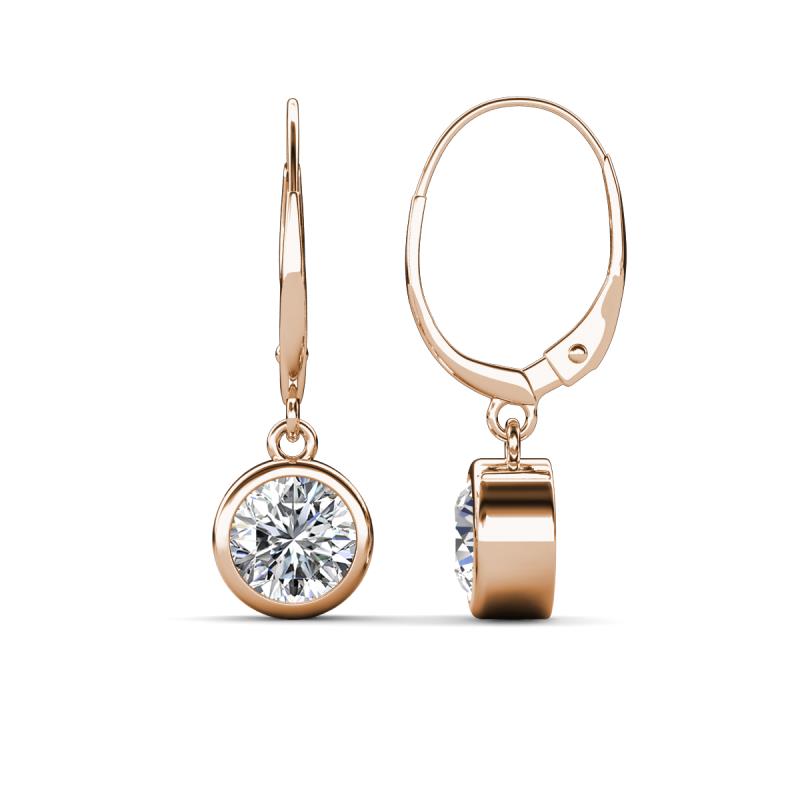 Cara IGI Certified Lab Grown Diamond (6.5mm) Solitaire Dangling Earrings 