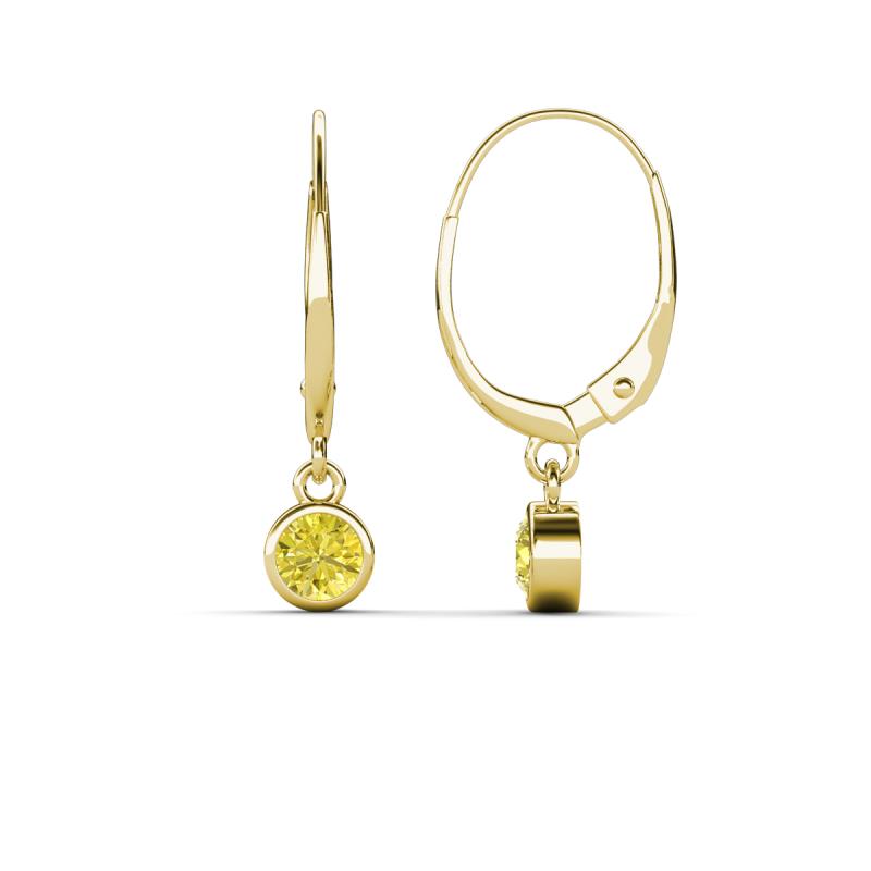 Cara Yellow Diamond (4mm) Solitaire Dangling Earrings 