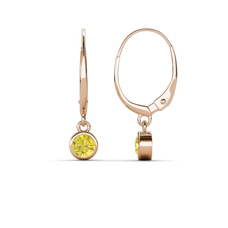 Cara Yellow Diamond (4mm) Solitaire Dangling Earrings 