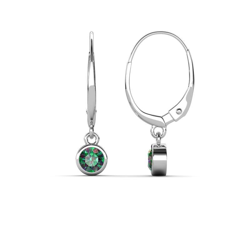 Cara Lab Created Alexandrite (4mm) Solitaire Dangling Earrings 