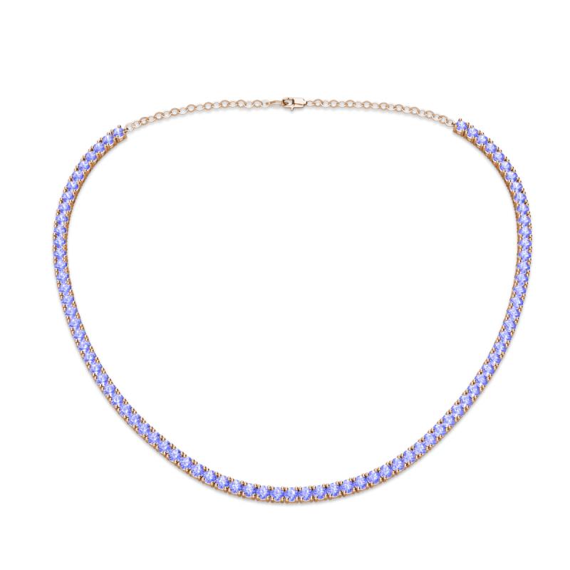Gracelyn 2.70 mm Round Tanzanite Adjustable Tennis Necklace 