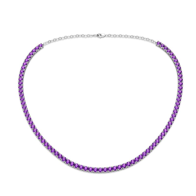 Gracelyn 2.70 mm Round Amethyst Adjustable Tennis Necklace 