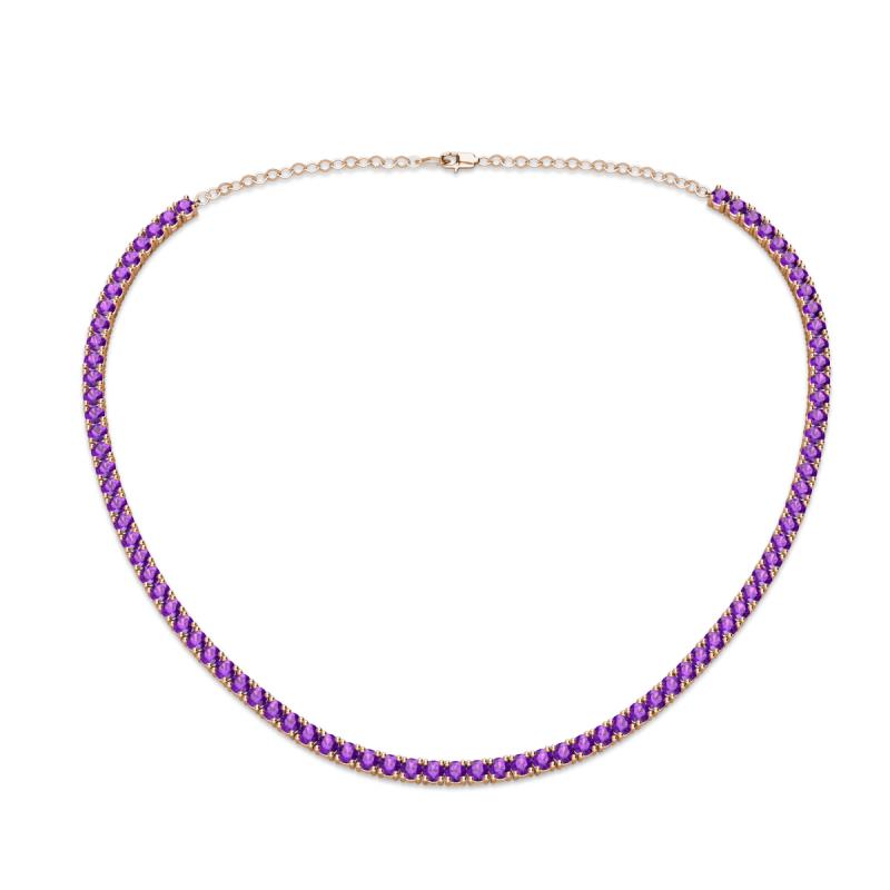 Gracelyn 2.70 mm Round Amethyst Adjustable Tennis Necklace 