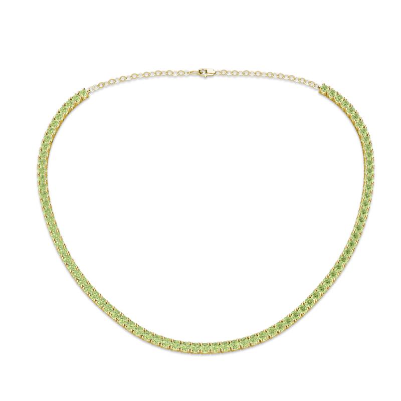 Gracelyn 2.70 mm Round Peridot Adjustable Tennis Necklace 