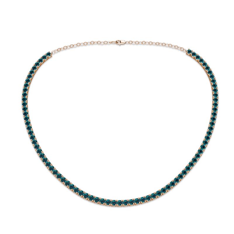 Gracelyn 2.70 mm Round Blue Diamond Adjustable Tennis Necklace 