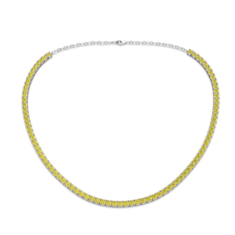 Gracelyn 2.70 mm Round Yellow Diamond Adjustable Tennis Necklace 