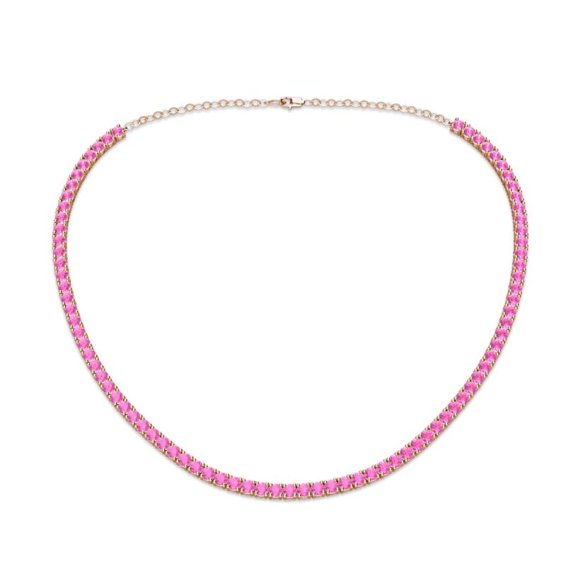 Gracelyn 2.70 mm Round Pink Sapphire Adjustable Tennis Necklace 