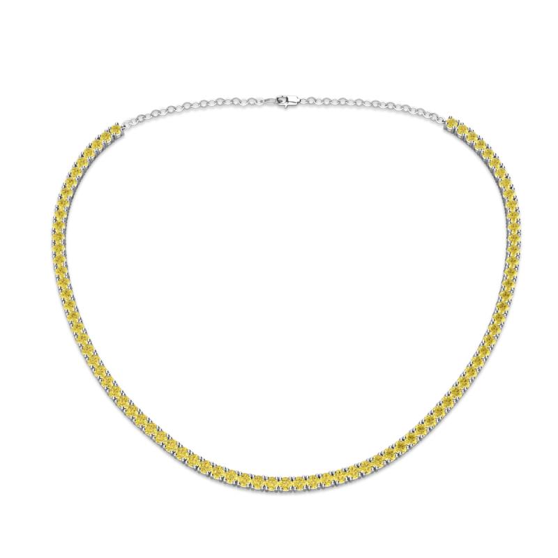 Gracelyn 2.70 mm Round Yellow Sapphire Adjustable Tennis Necklace 