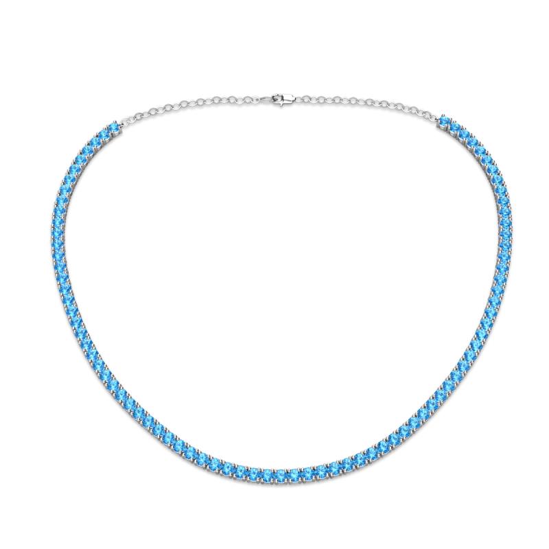 Gracelyn 2.70 mm Round Blue Topaz Adjustable Tennis Necklace 
