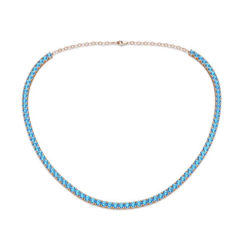 Gracelyn 2.70 mm Round Blue Topaz Adjustable Tennis Necklace 