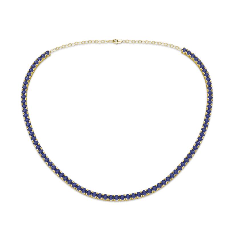 Gracelyn 2.70 mm Round Iolite Adjustable Tennis Necklace 