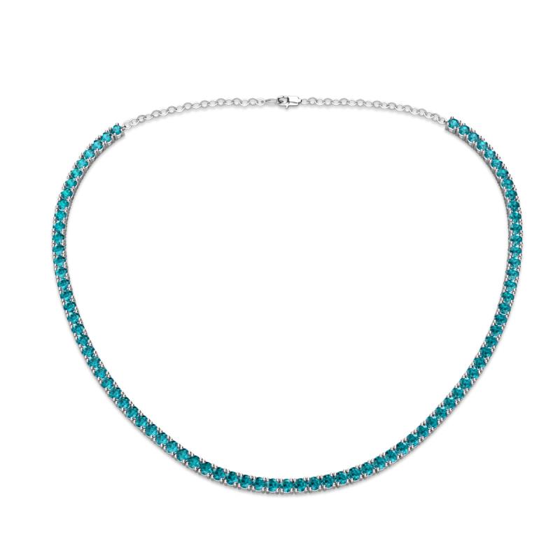 Gracelyn 2.70 mm Round London Blue Topaz Adjustable Tennis Necklace 