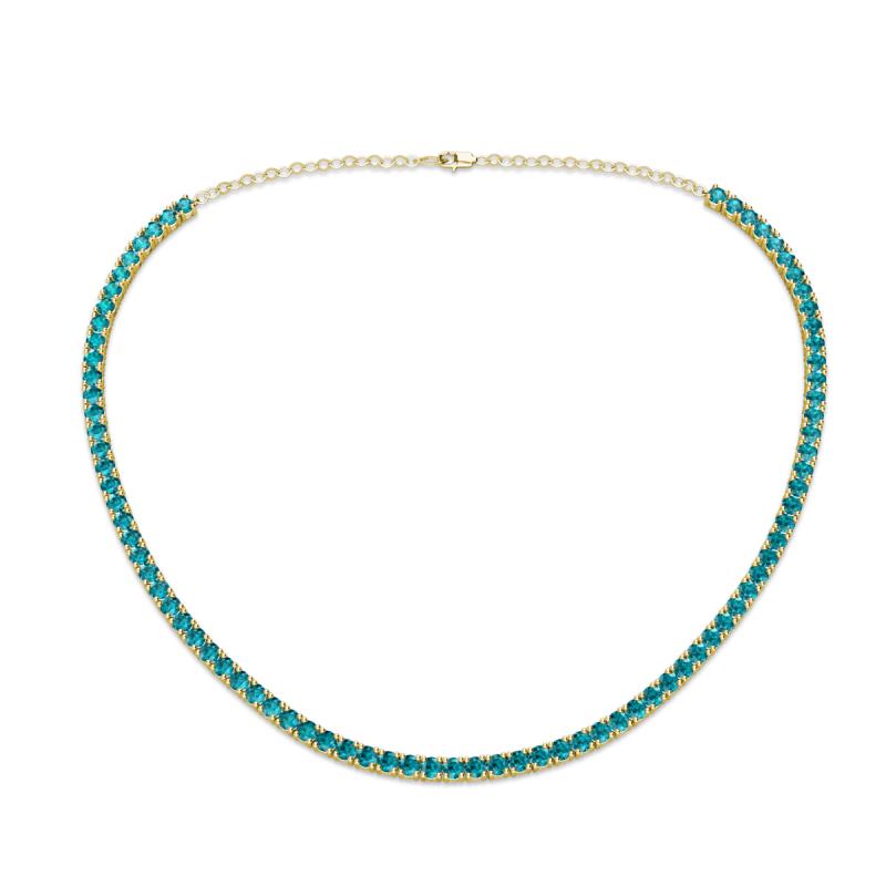 Gracelyn 2.70 mm Round London Blue Topaz Adjustable Tennis Necklace 