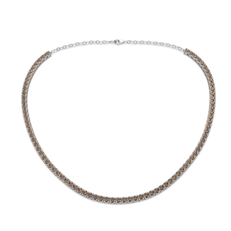 Gracelyn 2.70 mm Round Smoky Quartz Adjustable Tennis Necklace 