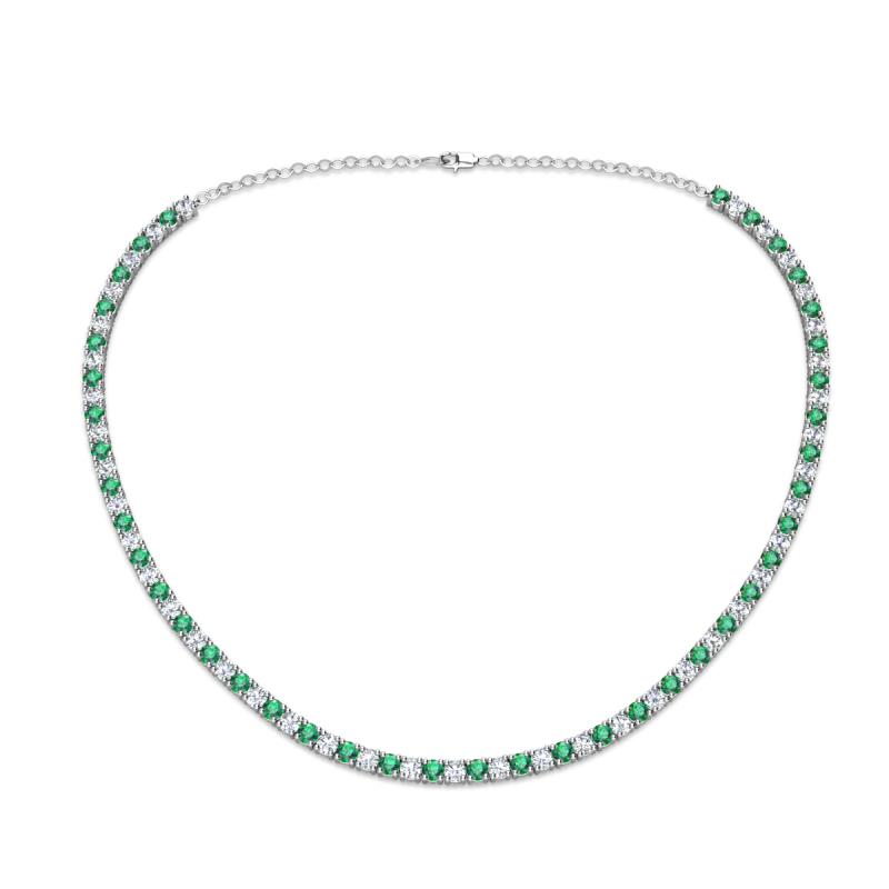 Gracelyn 2.70 mm Round Diamond and Lab Created Alexandrite Adjustable Tennis Necklace 