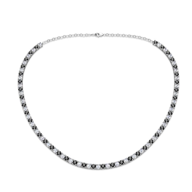 Gracelyn 2.70 mm Round Lab Grown Diamond and Black Diamond Adjustable Tennis Necklace 