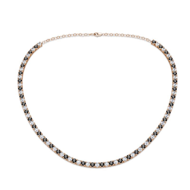 Gracelyn 2.70 mm Round Lab Grown Diamond and Black Diamond Adjustable Tennis Necklace 
