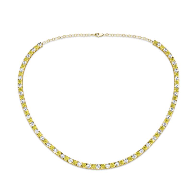 Gracelyn 2.70 mm Round Lab Grown Diamond and Yellow Diamond Adjustable Tennis Necklace 