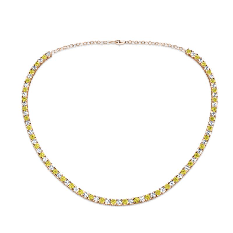Gracelyn 2.70 mm Round Lab Grown Diamond and Yellow Diamond Adjustable Tennis Necklace 