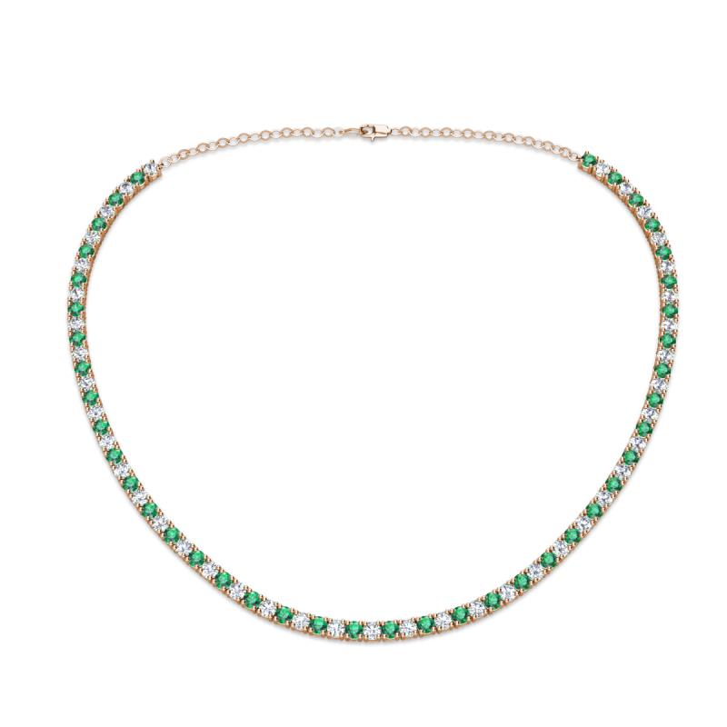 Gracelyn 2.70 mm Round Lab Grown Diamond and Lab Created Alexandrite Adjustable Tennis Necklace 