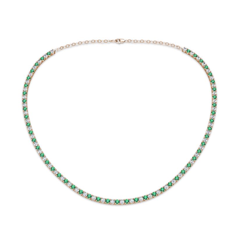 Gracelyn 2.20 mm Round Diamond and Lab Created Alexandrite Adjustable Tennis Necklace 
