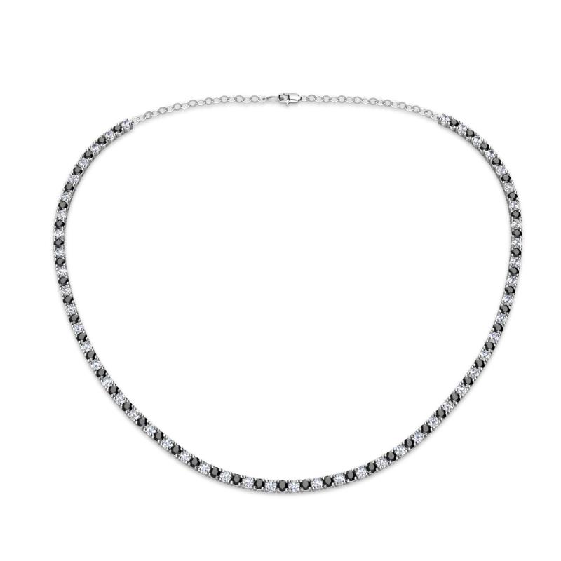 Gracelyn 2.20 mm Round Black and White Lab Grown Diamond Adjustable Tennis Necklace 