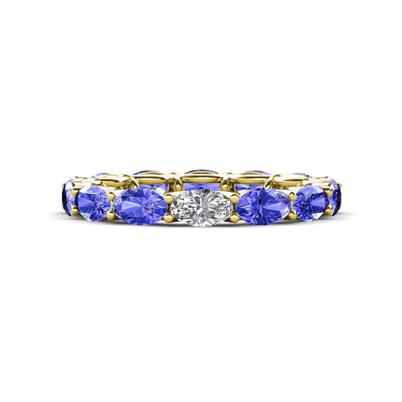 Madison 5x3 mm Oval Diamond and Tanzanite Eternity Band 