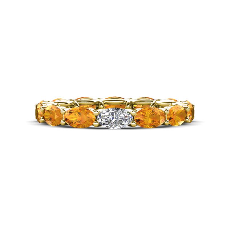 Madison 5x3 mm Oval Diamond and Citrine Eternity Band 