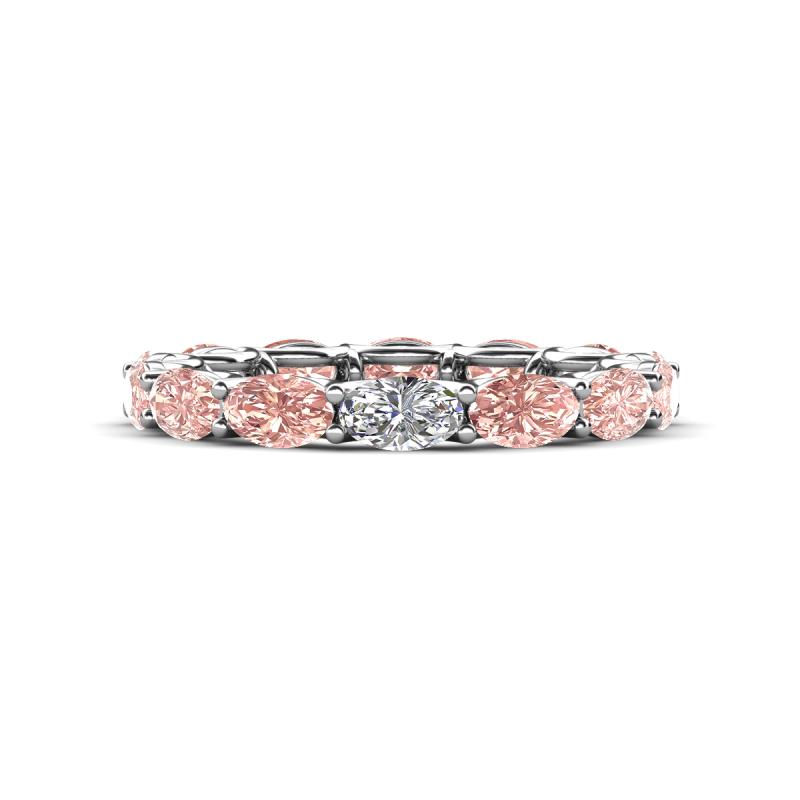 Madison 5x3 mm Oval Lab Grown Diamond and Morganite Eternity Band 