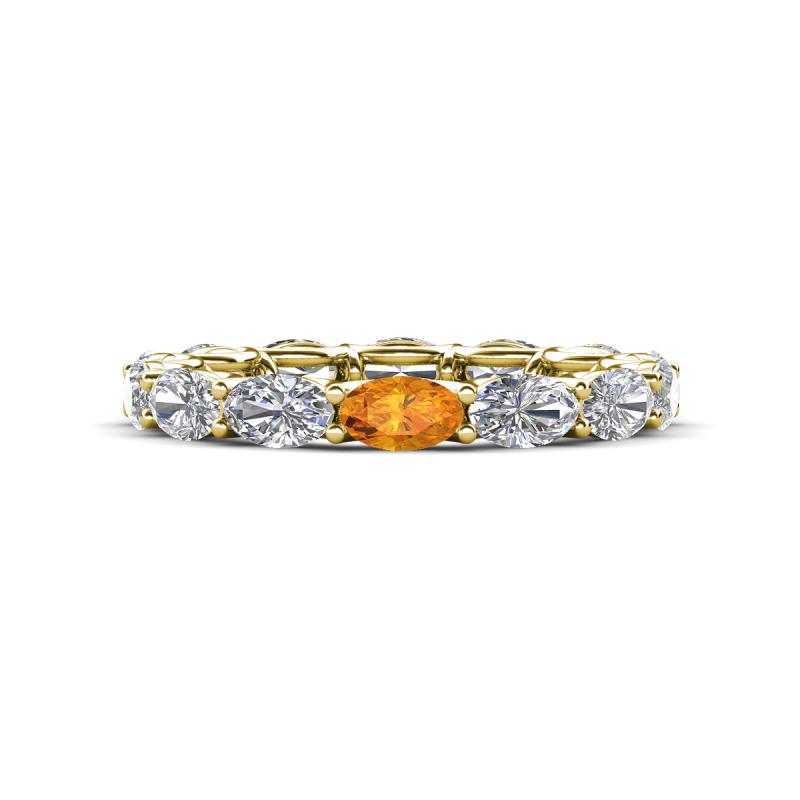 Madison 5x3 mm Oval Diamond and Citrine Eternity Band 
