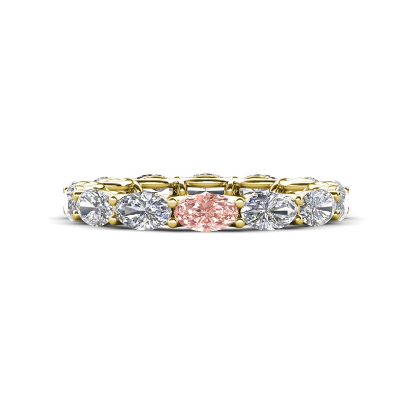 Madison 5x3 mm Oval Diamond and Morganite Eternity Band 