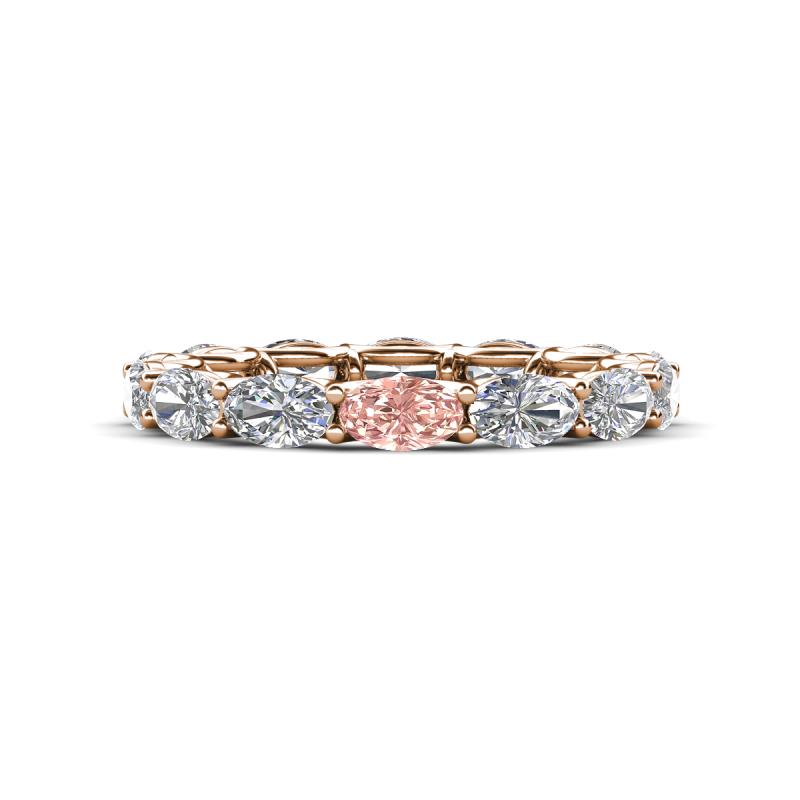 Madison 5x3 mm Oval Diamond and Morganite Eternity Band 