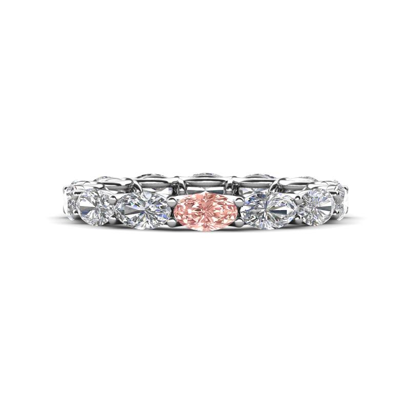 Madison 5x3 mm Oval Diamond and Morganite Eternity Band 